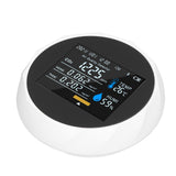 Air Quality Monitor Real Time Intelligent Color Screen Display USB Charging Portable Digital Air Quality Detector 5VWhite - Top-Down View