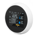Air Quality Monitor Real Time Intelligent Color Screen Display USB Charging Portable Digital Air Quality Detector 5VWhite