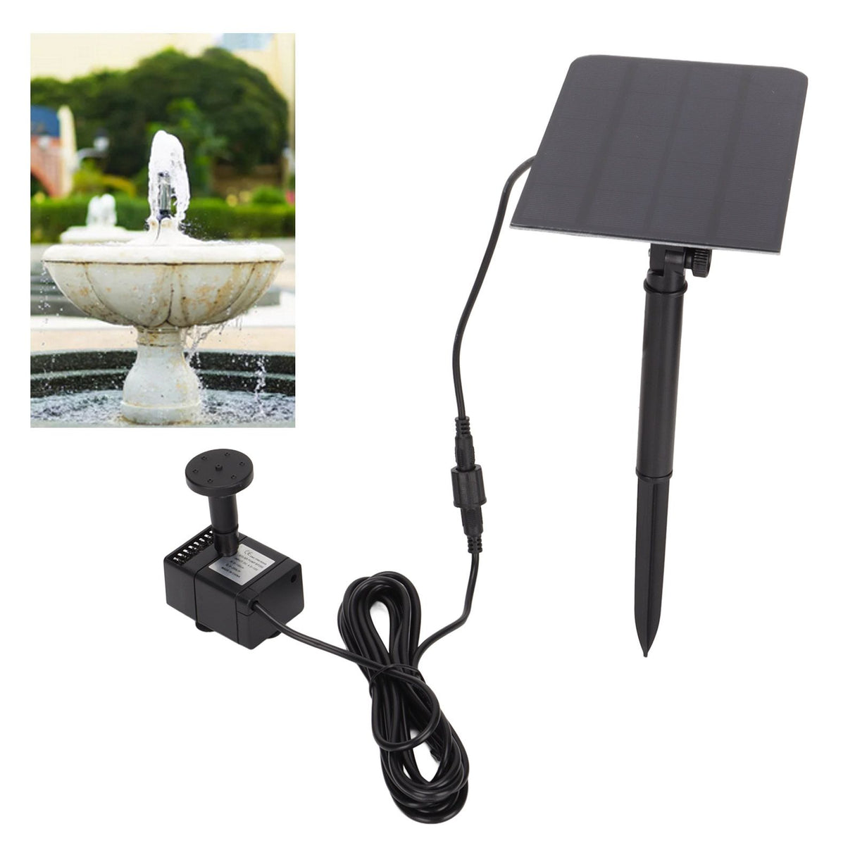 Solar Fountain Pond Pump 200L/H Solar Water Pump USB Powered Landscape Garden Fountain Pump