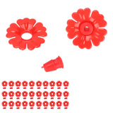 30 Set Hummingbird Feeder Flowers Hanging Bird Feeding Ports Replacement Parts Garden SuppliesRed - Top-Down View