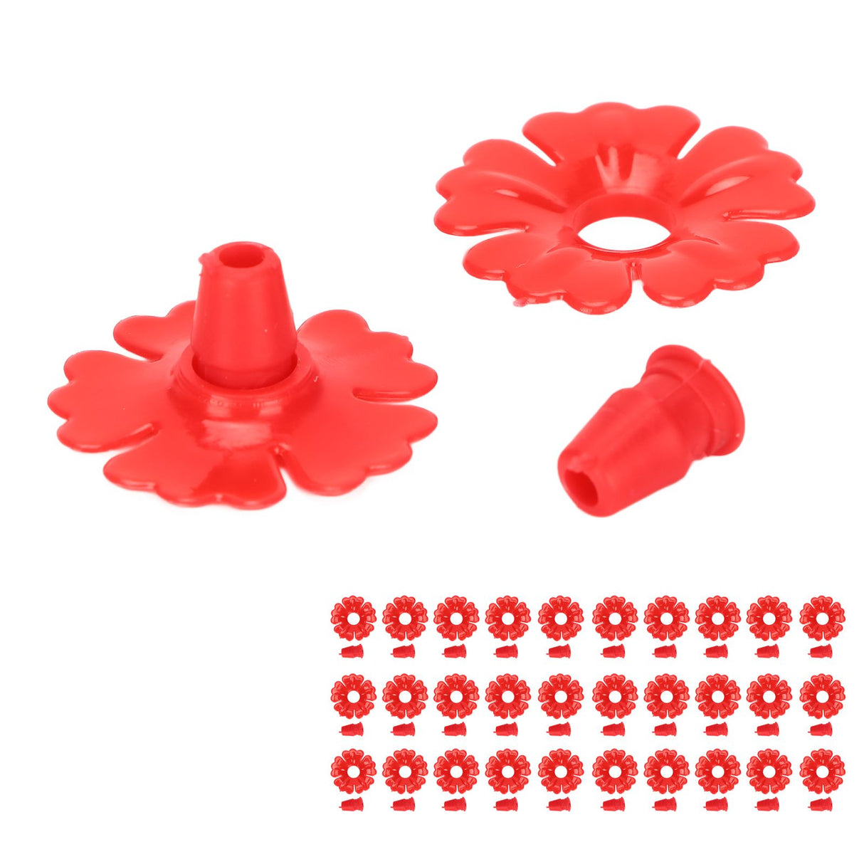 30 Set Hummingbird Feeder Flowers Hanging Bird Feeding Ports Replacement Parts Garden SuppliesRed