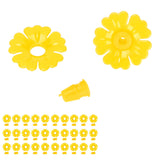 30 Set Hummingbird Feeder Flowers Hanging Bird Feeding Ports Replacement Parts Garden SuppliesYellow - Top-Down View