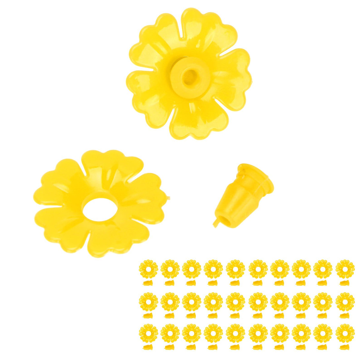 30 Set Hummingbird Feeder Flowers Hanging Bird Feeding Ports Replacement Parts Garden SuppliesYellow