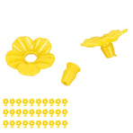 30 Sets Hummingbird Feeder Flowers Multicolor Unique Replaceable Hummingbird Bird Feeder Flower AccessoriesYellow