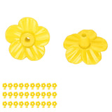 30 Sets Hummingbird Feeder Flowers Multicolor Unique Replaceable Hummingbird Bird Feeder Flower AccessoriesYellow - Top-Down View