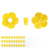 30 Sets Hummingbird Feeder Flowers Multicolor Unique Replaceable Hummingbird Bird Feeder Flower AccessoriesYellow - Low Angle