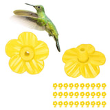 30 Sets Hummingbird Feeder Flowers Multicolor Unique Replaceable Hummingbird Bird Feeder Flower AccessoriesYellow