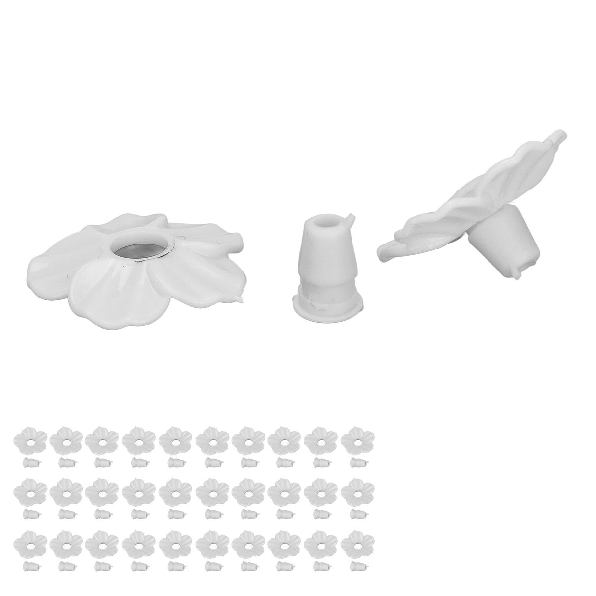 30 Sets Hummingbird Feeder Flowers Multicolor Unique Replaceable Hummingbird Bird Feeder Flower AccessoriesWhite