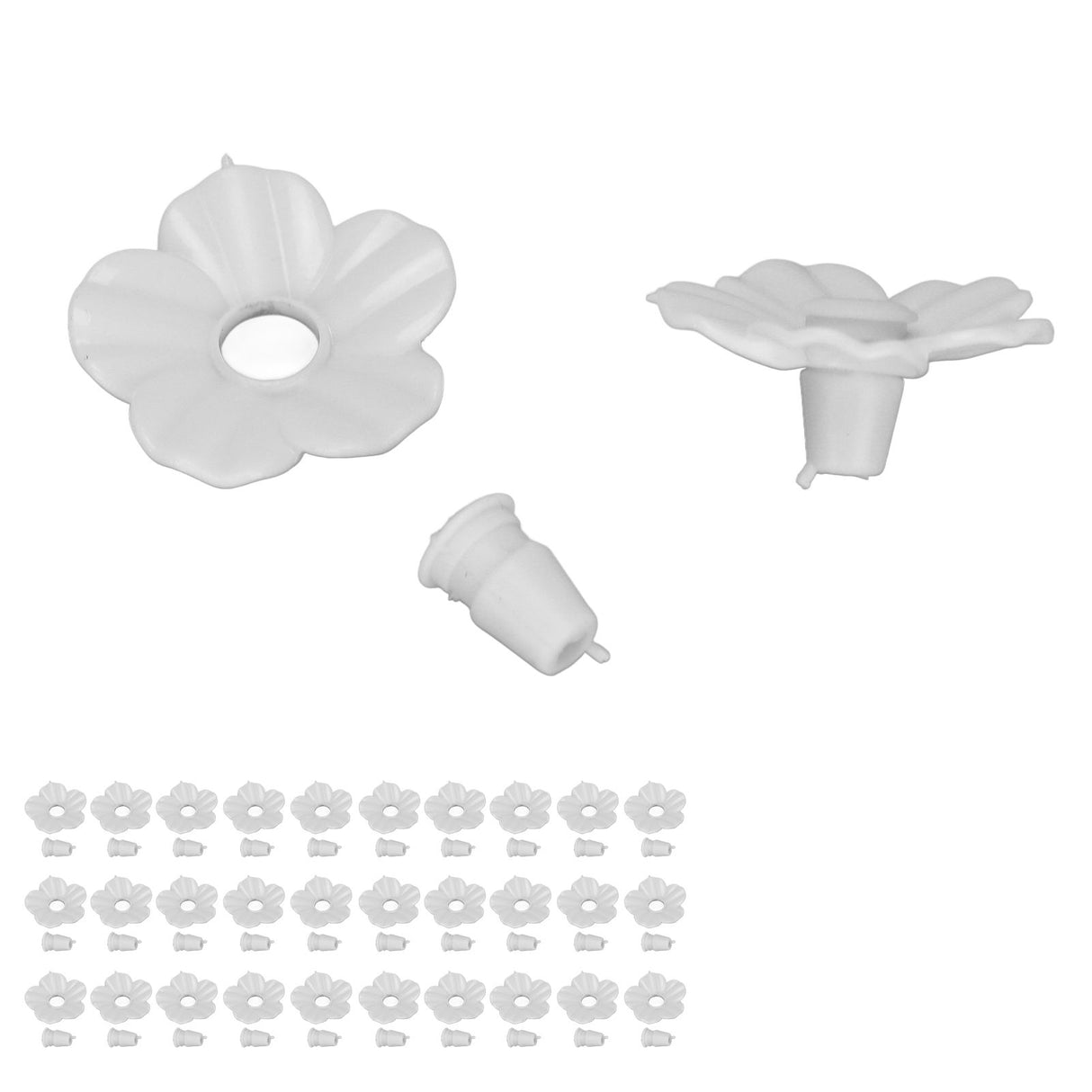 30 Sets Hummingbird Feeder Flowers Multicolor Unique Replaceable Hummingbird Bird Feeder Flower AccessoriesWhite