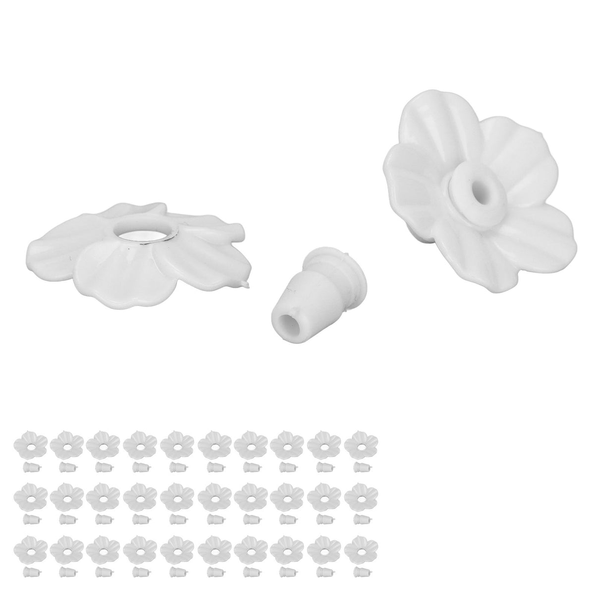 30 Sets Hummingbird Feeder Flowers Multicolor Unique Replaceable Hummingbird Bird Feeder Flower AccessoriesWhite