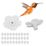 30 Sets Hummingbird Feeder Flowers Multicolor Unique Replaceable Hummingbird Bird Feeder Flower AccessoriesWhite