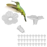 30 Sets Hummingbird Feeder Flowers Multicolor Unique Replaceable Hummingbird Bird Feeder Flower AccessoriesWhite - Extra Image