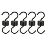 5Pcs Bird Feeder Hooks Black ABS Sturdy Easy Install Beautiful Ant Prevention Hooks for Garden - Top-Down View