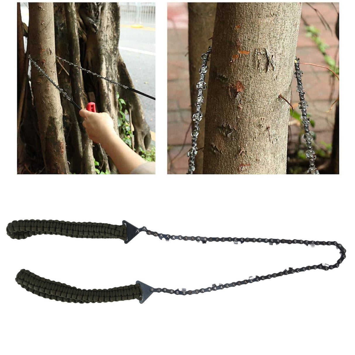24in Pocket Chain Saw Outdoor Camping Hand Rope Chain Saw Portable Wood Cutting Pocket Chainsaw for Garden
