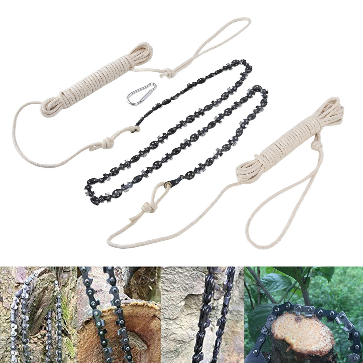 Hand Rope Chainsaw High Reach Tree Limb Easily Branches Cut Logging 64 Sections 62 Teeth 48in
