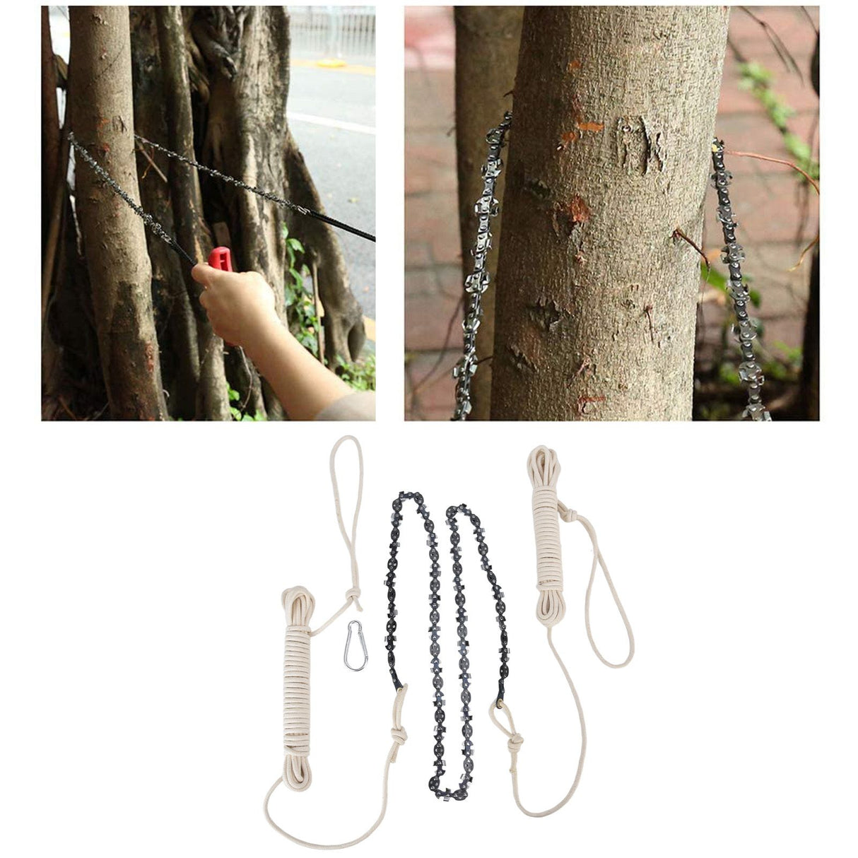 Hand Rope Chainsaw High Reach Tree Limb Easily Branches Cut Logging 64 Sections 62 Teeth 48in