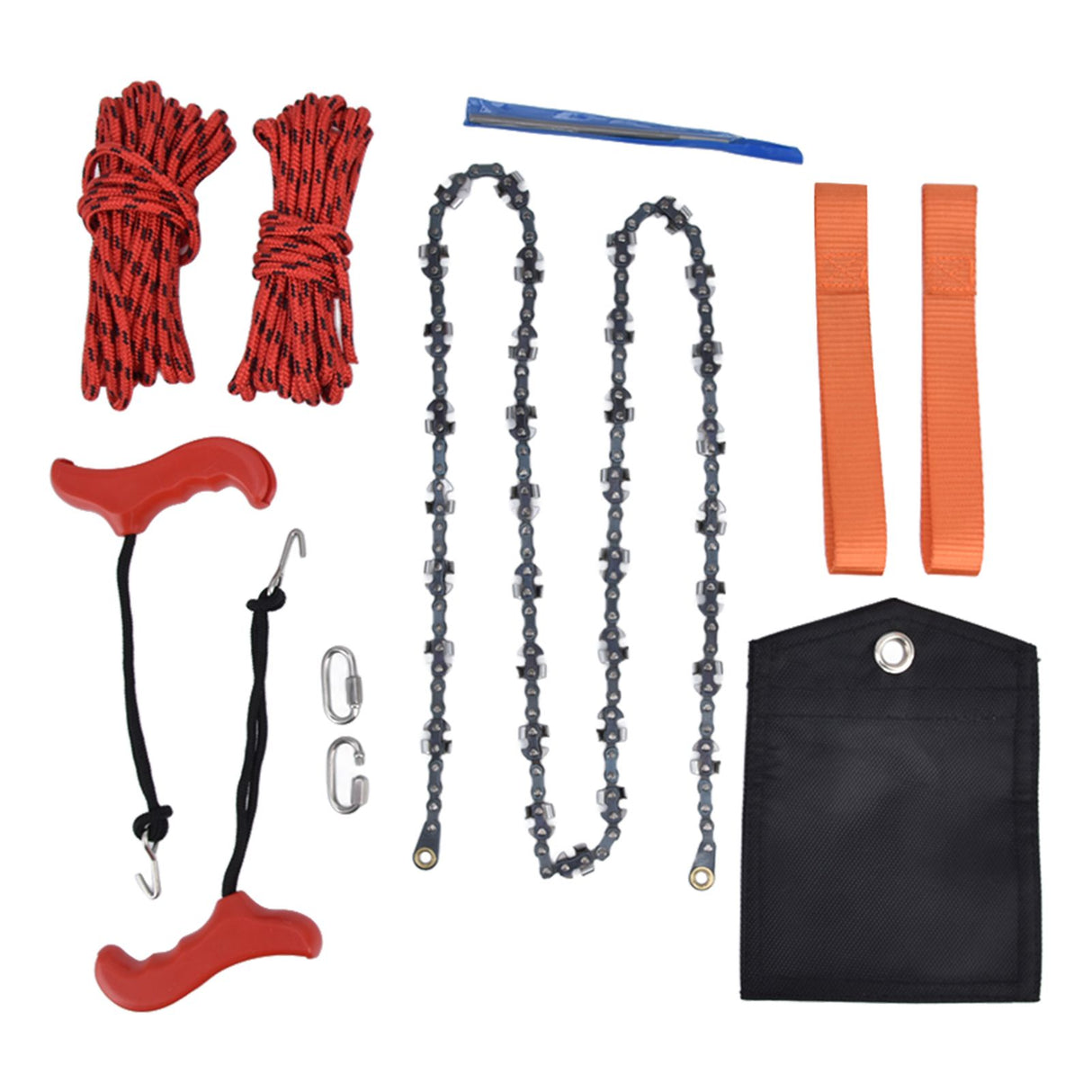 Hand Rope Chain Saw Efficient Both Sides Teeth Blades Folding Pocket Chainsaw for Tree Limb 53 Inch