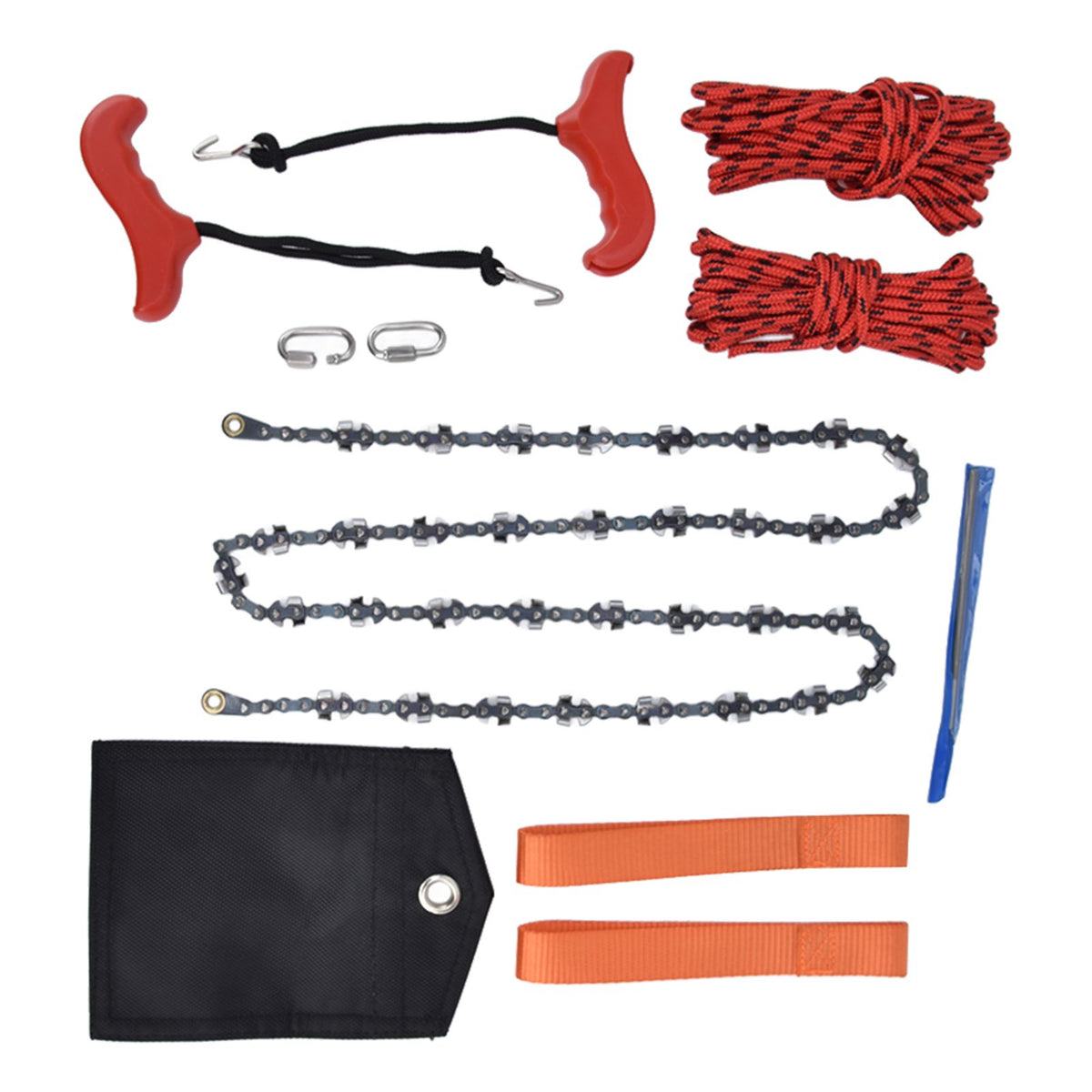 Hand Rope Chain Saw Efficient Both Sides Teeth Blades Folding Pocket Chainsaw for Tree Limb 53 Inch