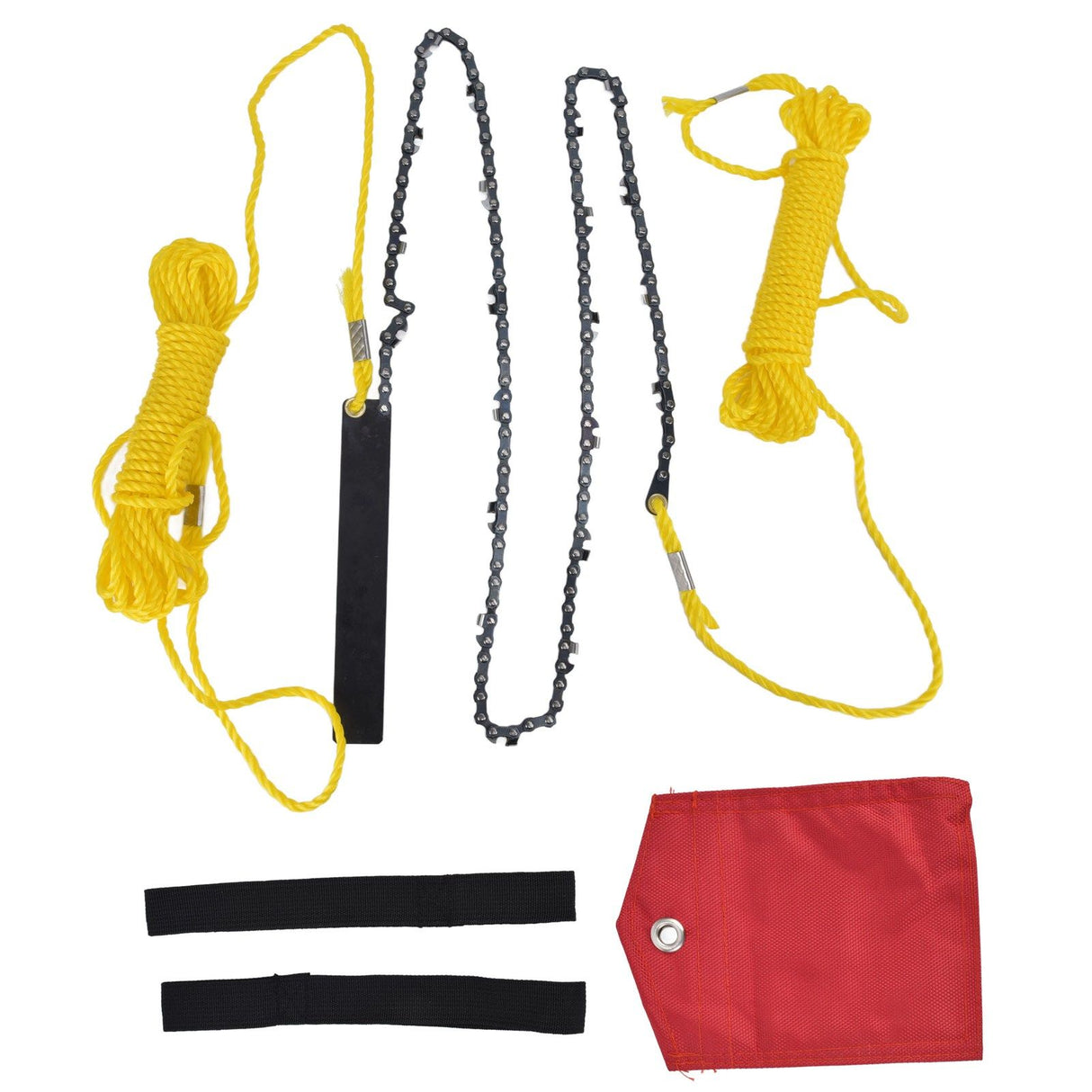 48 Inch Tree Limb Hand Rope Chain Saw 63 Teeth High Hardness Comfortable Handle Folding Pocket Chainsaw for Tree Pruning