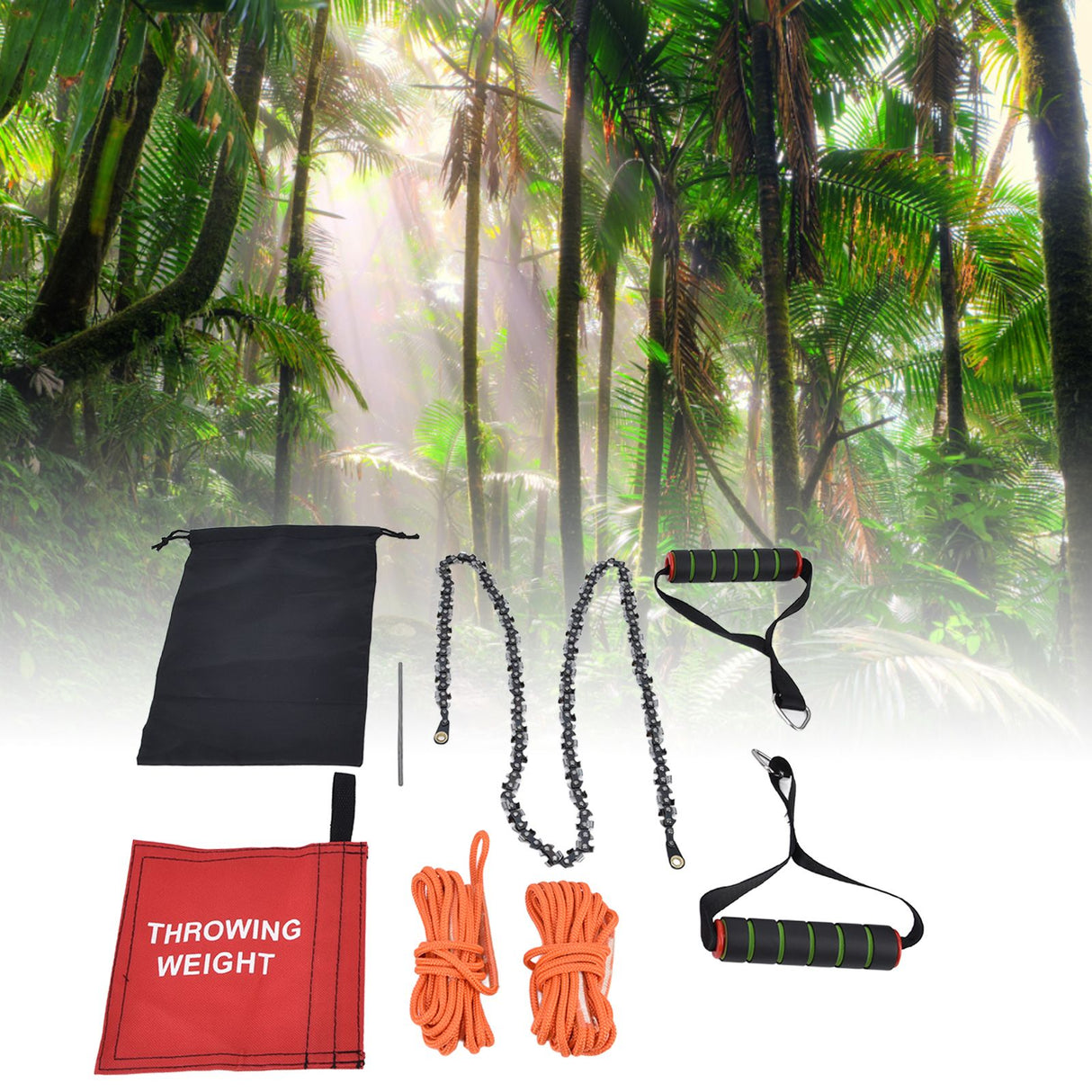 High Reach Hand Chain Saw 48inch Compact Portable Rope Saw for Outdoor Camping Hunting Backpacking