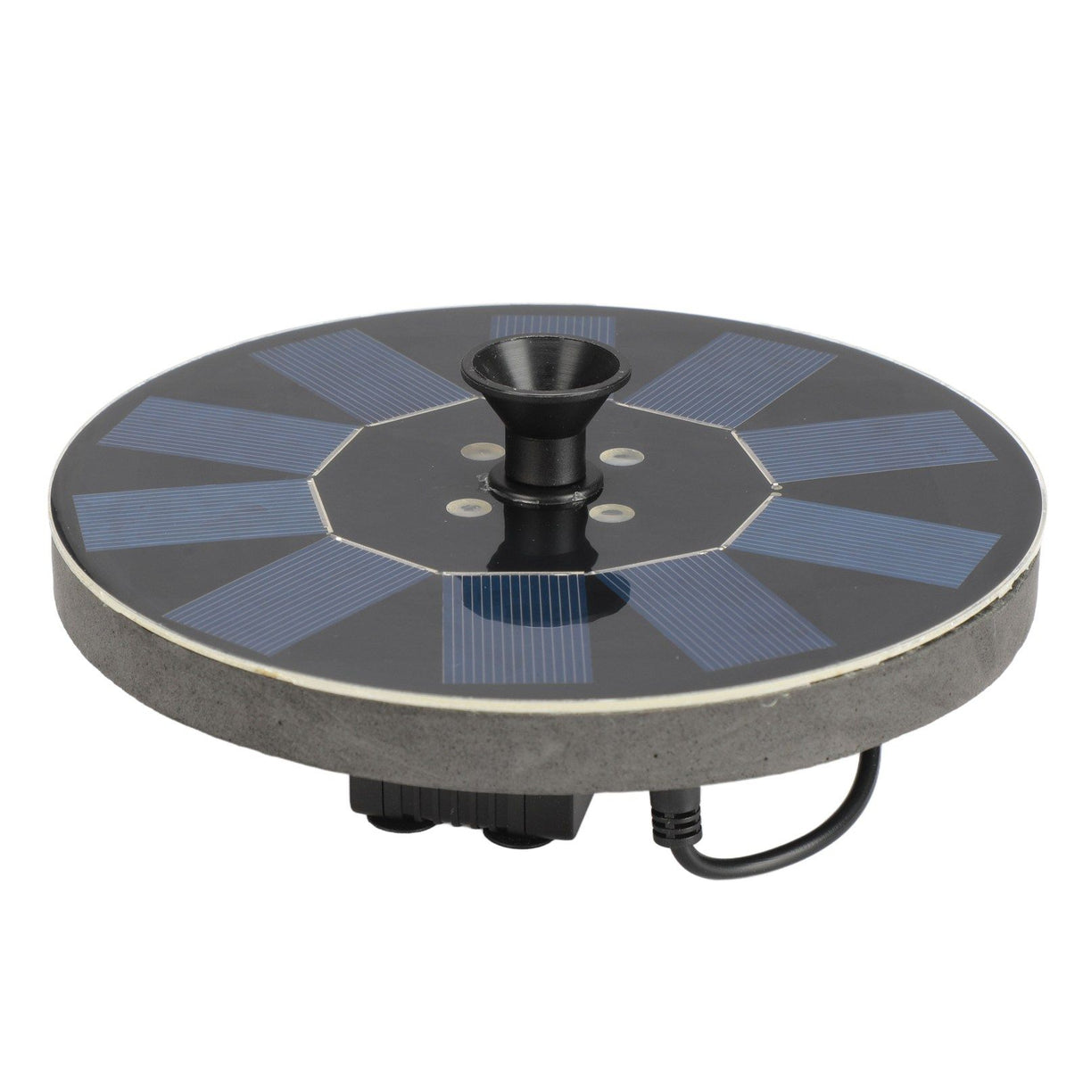 Solar Fountain Round 1.4W Floating Solar Landscape Fountain with Lights for Pool Pond Garden Decoration Black