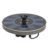 Solar Fountain Round 1.4W Floating Solar Landscape Fountain with Lights for Pool Pond Garden Decoration Black - Top-Down View