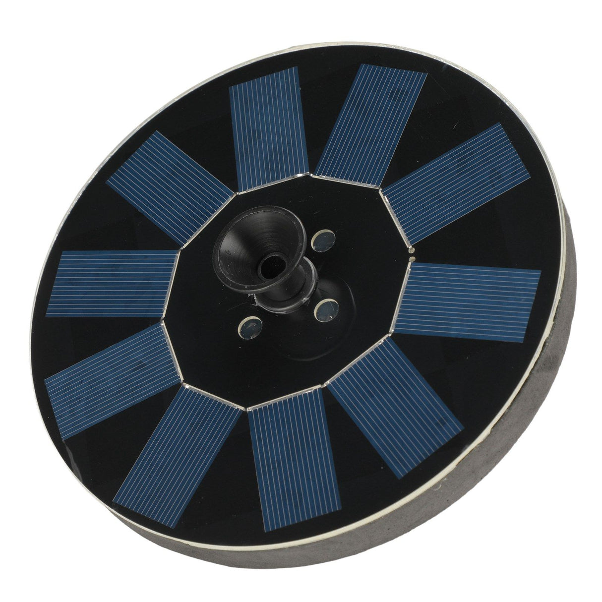 Solar Fountain Round 1.4W Floating Solar Landscape Fountain with Lights for Pool Pond Garden Decoration Black