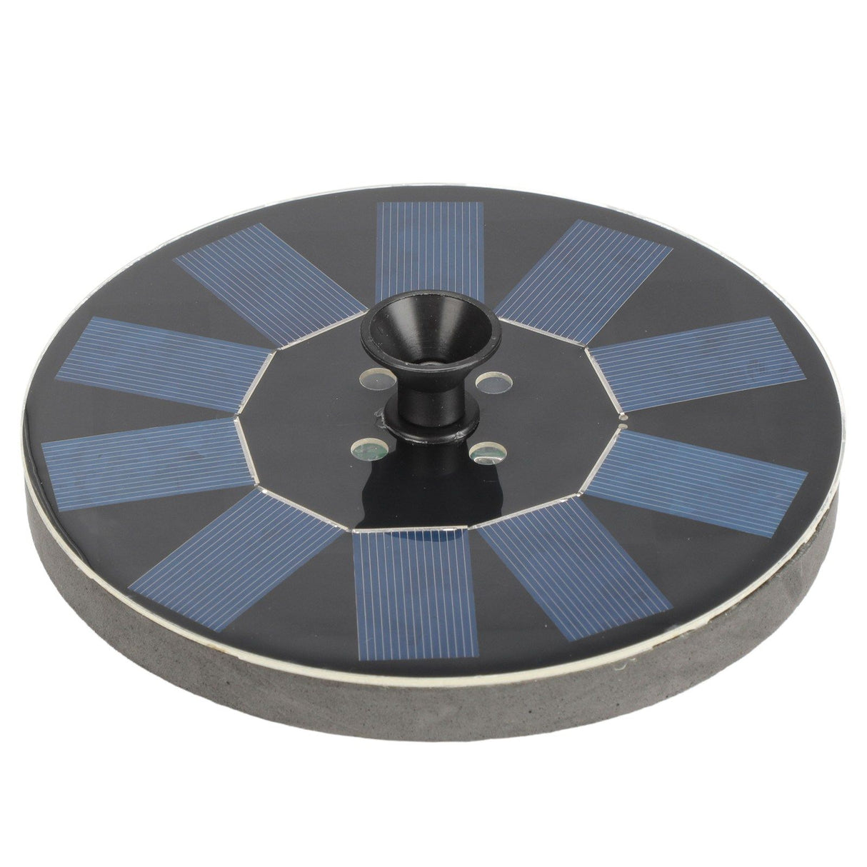 Solar Fountain Round 1.4W Floating Solar Landscape Fountain with Lights for Pool Pond Garden Decoration Black