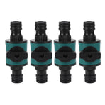 4pcs Hose Quick Connector Plastic Leakage Proof Dual Head Garden Hose Adapter for Irrigation System