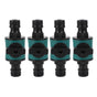 4pcs Hose Quick Connector Plastic Leakage Proof Dual Head Garden Hose Adapter for Irrigation System