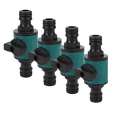4pcs Hose Quick Connector Plastic Leakage Proof Dual Head Garden Hose Adapter for Irrigation System - 45-Degree Angle