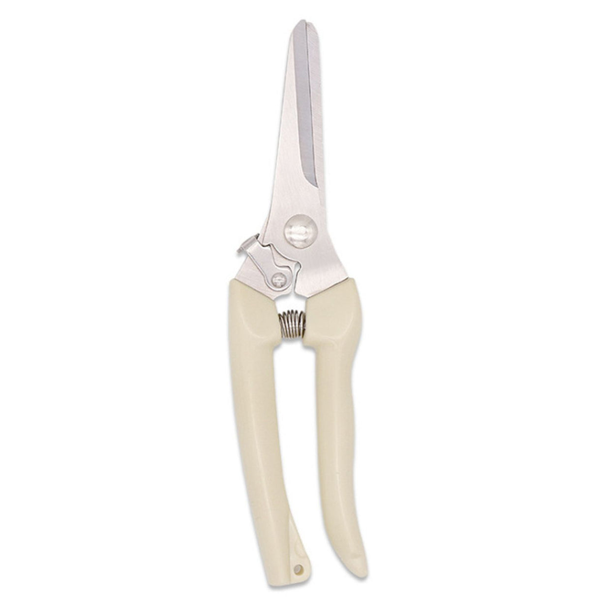 Garden Shears Stainless Steel High Hardness Elastic Spring Effort Saving Safe Lock High Sharpness Garden ScissorsStraight
