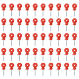 50PCS Fence Insulator Screw In Rainproof Sun Protection Plastic Steel Electric Fence Insulators for Electronic Fence Red