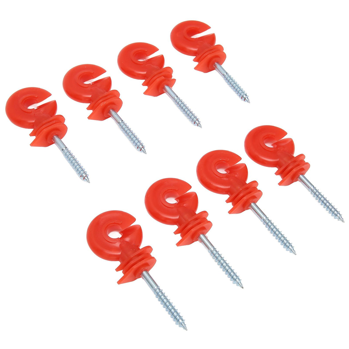 50PCS Fence Insulator Screw In Rainproof Sun Protection Plastic Steel Electric Fence Insulators for Electronic Fence Red