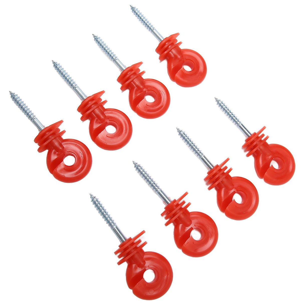 50PCS Fence Insulator Screw In Rainproof Sun Protection Plastic Steel Electric Fence Insulators for Electronic Fence Red