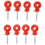 50PCS Fence Insulator Screw In Rainproof Sun Protection Plastic Steel Electric Fence Insulators for Electronic Fence Red