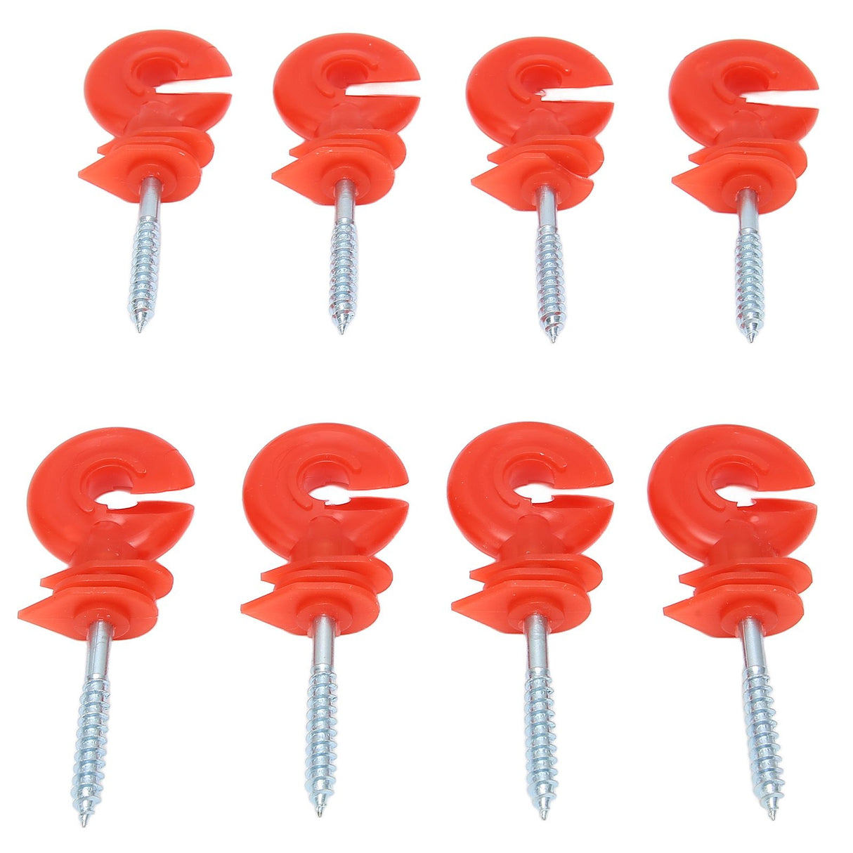 50PCS Fence Insulator Screw In Rainproof Sun Protection Plastic Steel Electric Fence Insulators for Electronic Fence Red