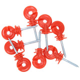 50PCS Fence Insulator Screw In Rainproof Sun Protection Plastic Steel Electric Fence Insulators for Electronic Fence Red