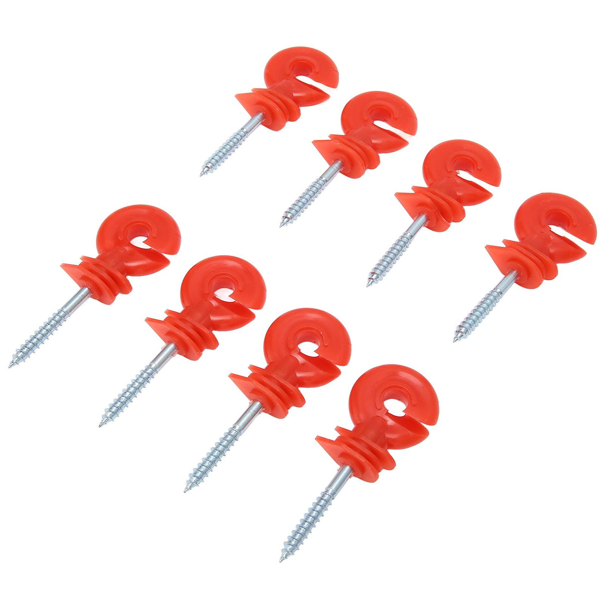 50PCS Fence Insulator Screw In Rainproof Sun Protection Plastic Steel Electric Fence Insulators for Electronic Fence Red