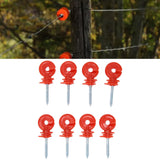 50PCS Fence Insulator Screw In Rainproof Sun Protection Plastic Steel Electric Fence Insulators for Electronic Fence Red