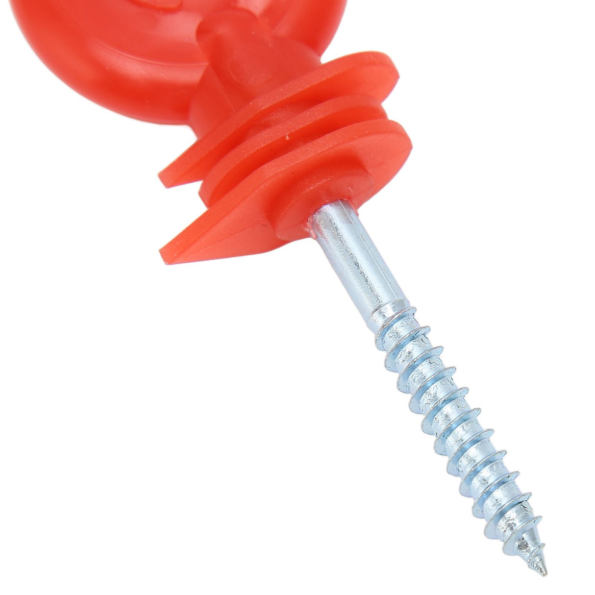 50PCS Fence Insulator Screw In Rainproof Sun Protection Plastic Steel Electric Fence Insulators for Electronic Fence Red