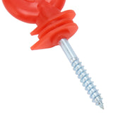 50PCS Fence Insulator Screw In Rainproof Sun Protection Plastic Steel Electric Fence Insulators for Electronic Fence Red
