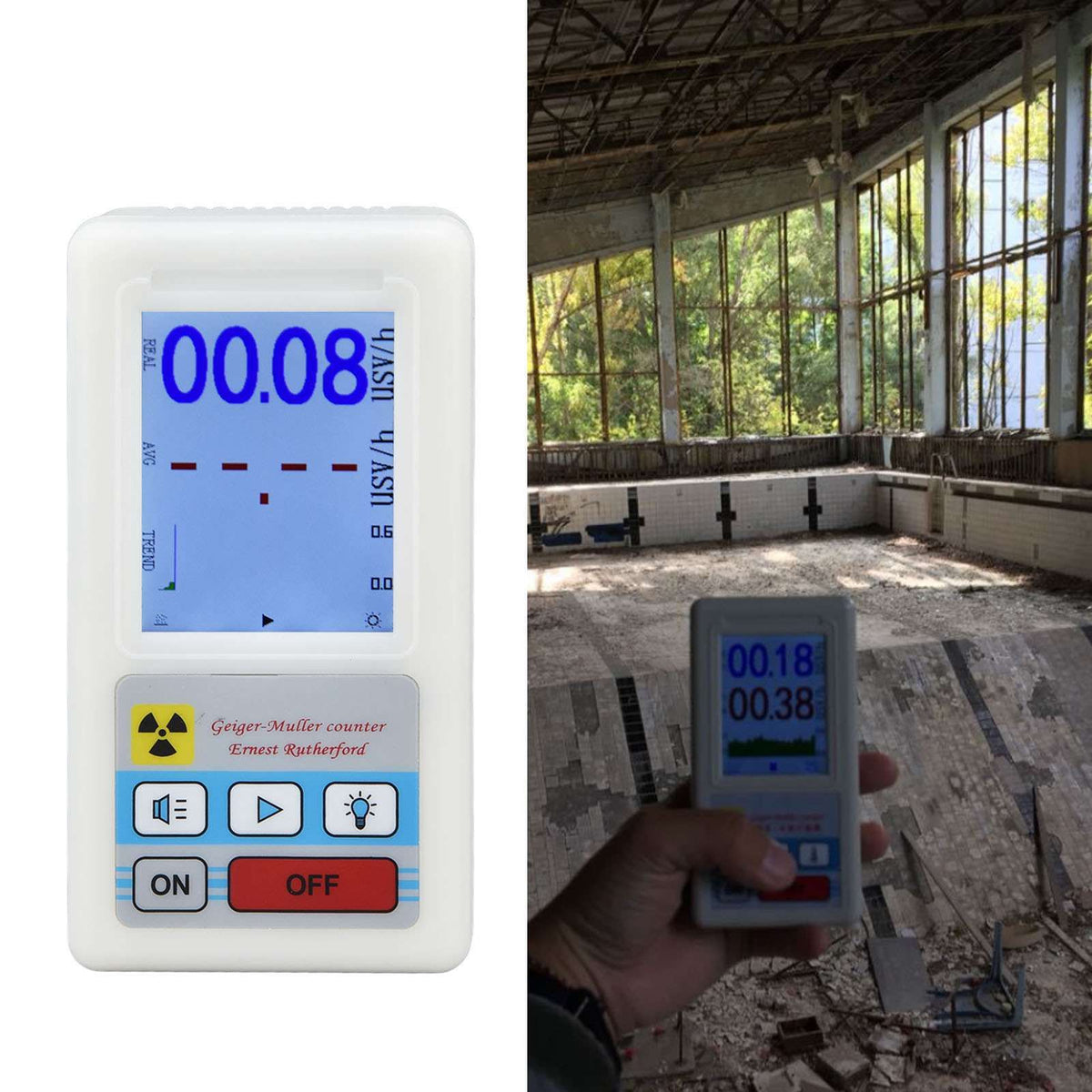 BR‑6 Geiger Counter Easy Reading Multifunctional Radioactive Detector for Nuclear Radiation Electromagnetic Radiation