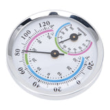 Mini Indoor Thermometer Hygrometer 2 in 1 Compact Structure Clear Scale Silver Humidity Monitor Gauge for Greenhouses - Top-Down View