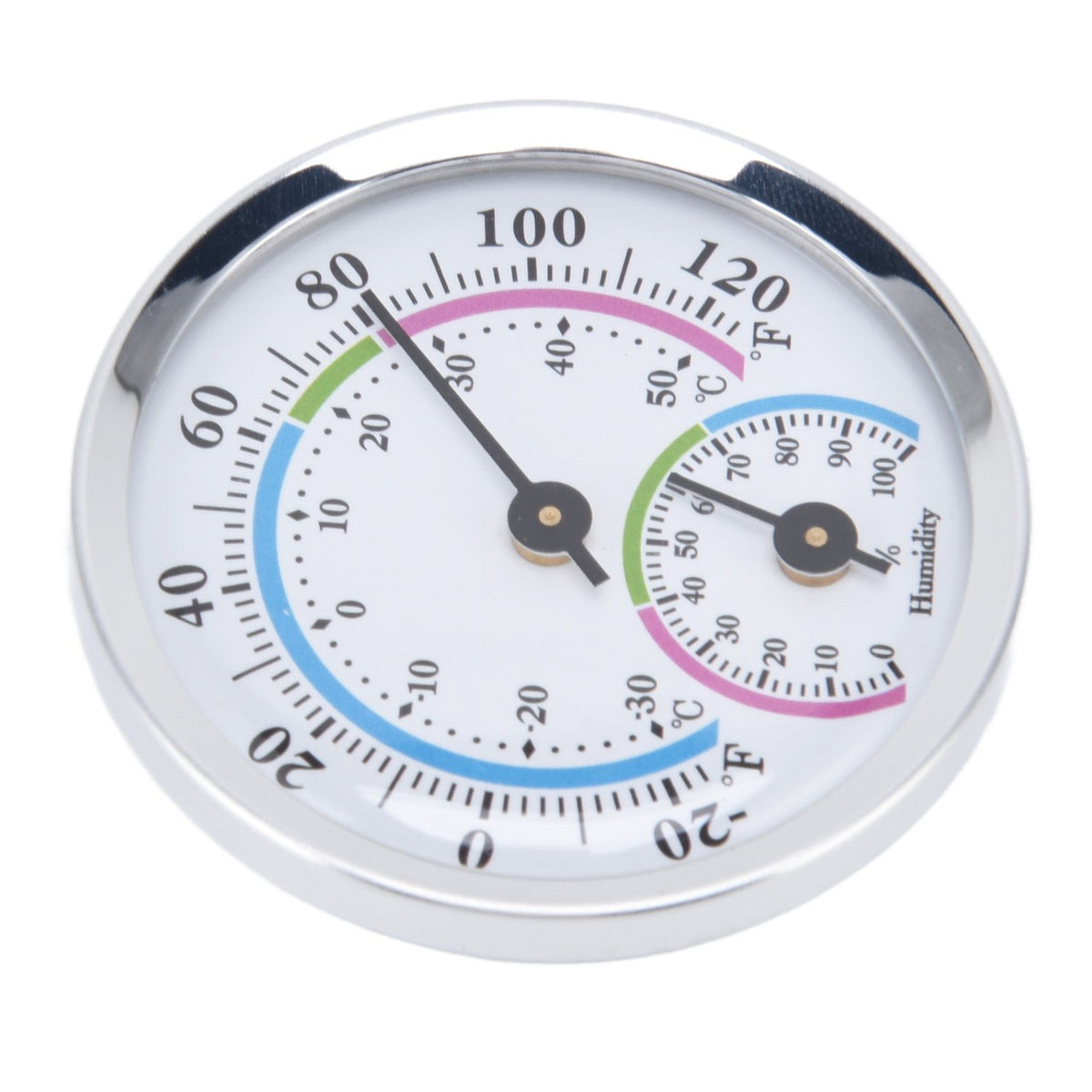 Mini Indoor Thermometer Hygrometer 2 in 1 Compact Structure Clear Scale Silver Humidity Monitor Gauge for Greenhouses