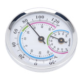 Mini Indoor Thermometer Hygrometer 2 in 1 Compact Structure Clear Scale Silver Humidity Monitor Gauge for Greenhouses - Rear View