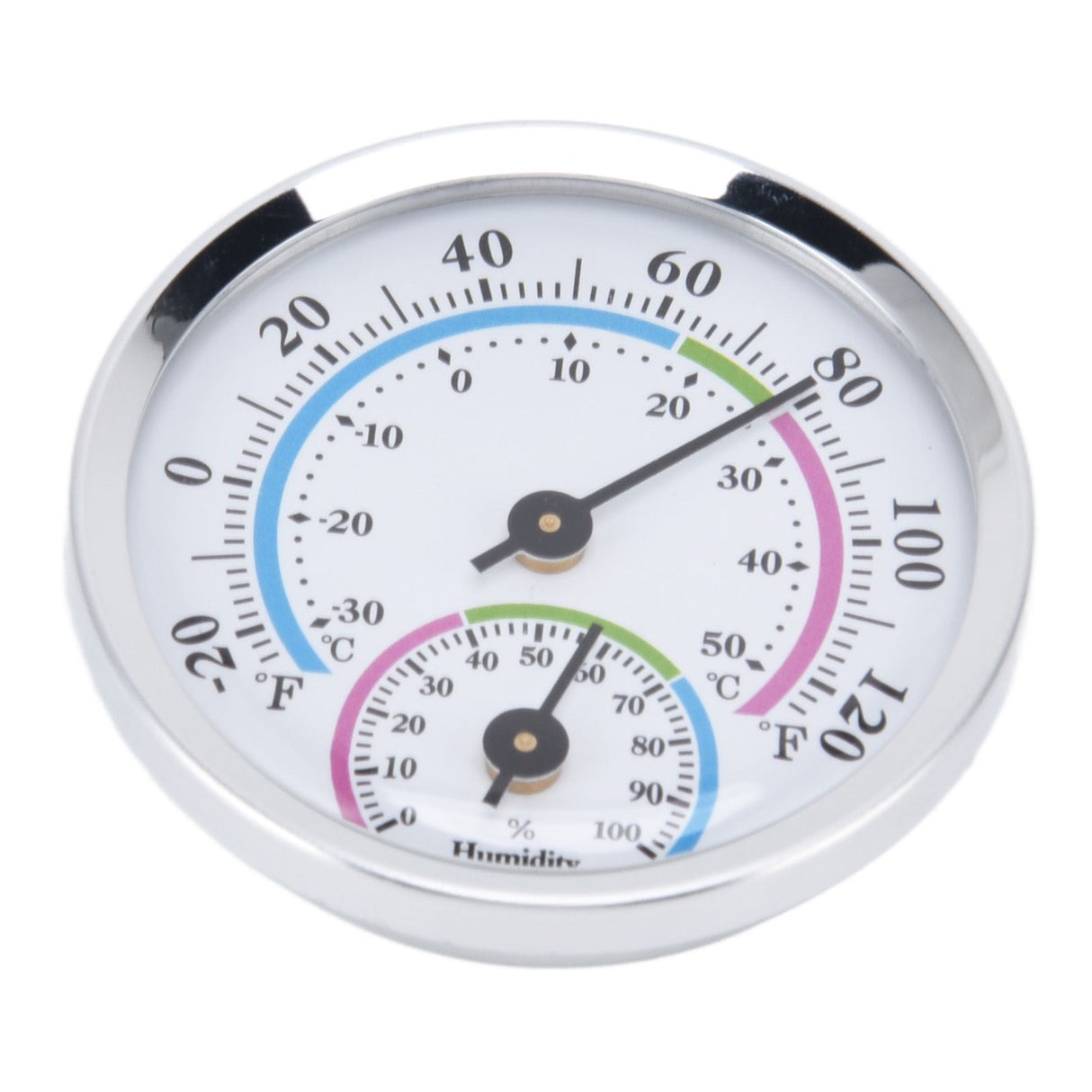 Mini Indoor Thermometer Hygrometer 2 in 1 Compact Structure Clear Scale Silver Humidity Monitor Gauge for Greenhouses