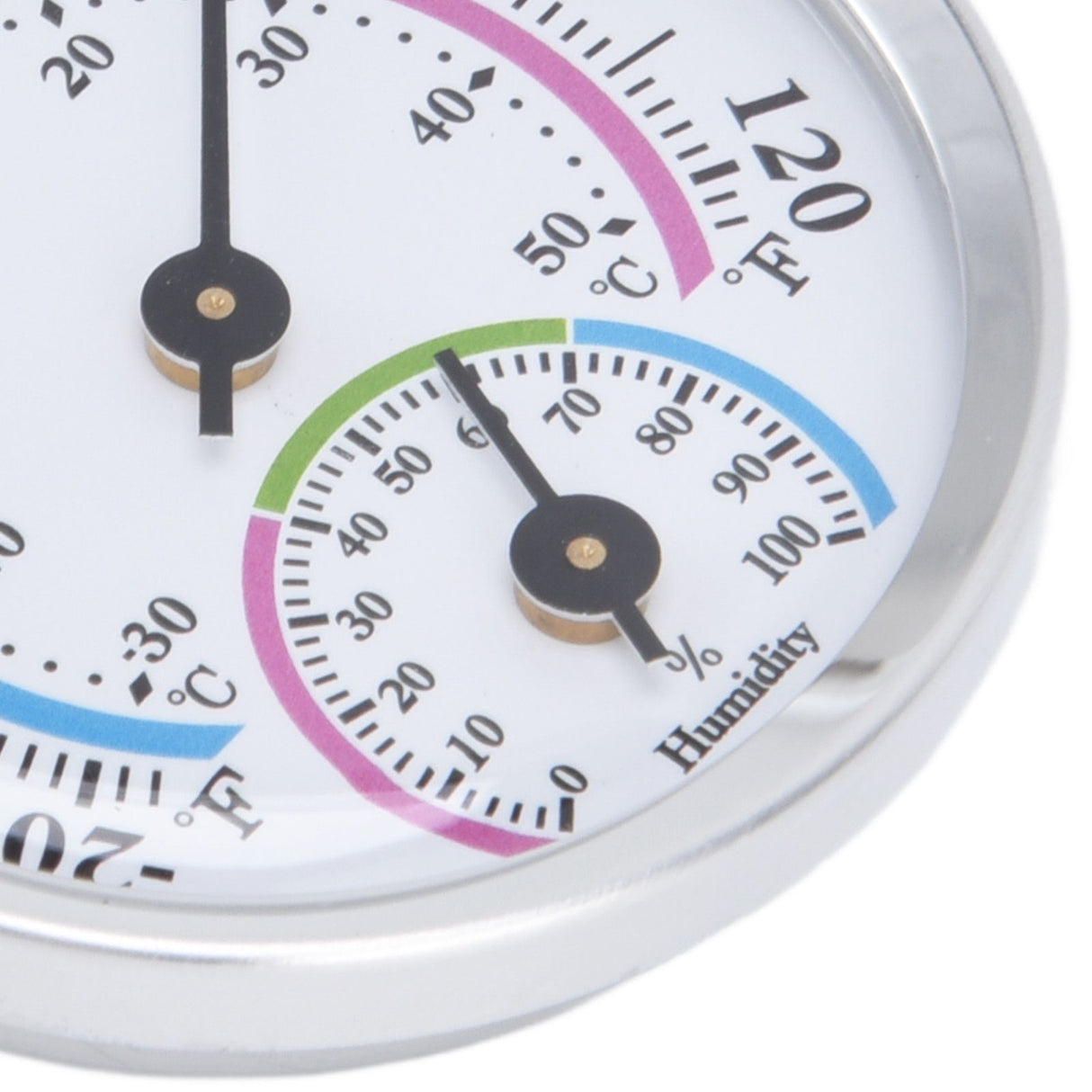 Mini Indoor Thermometer Hygrometer 2 in 1 Compact Structure Clear Scale Silver Humidity Monitor Gauge for Greenhouses