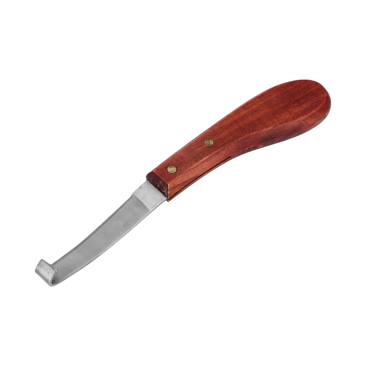 Horse Hoof Knife Hoof Trimming Tool with Wooden Handle Stainless Steel Blade for Farm Single Edged Left Hand
