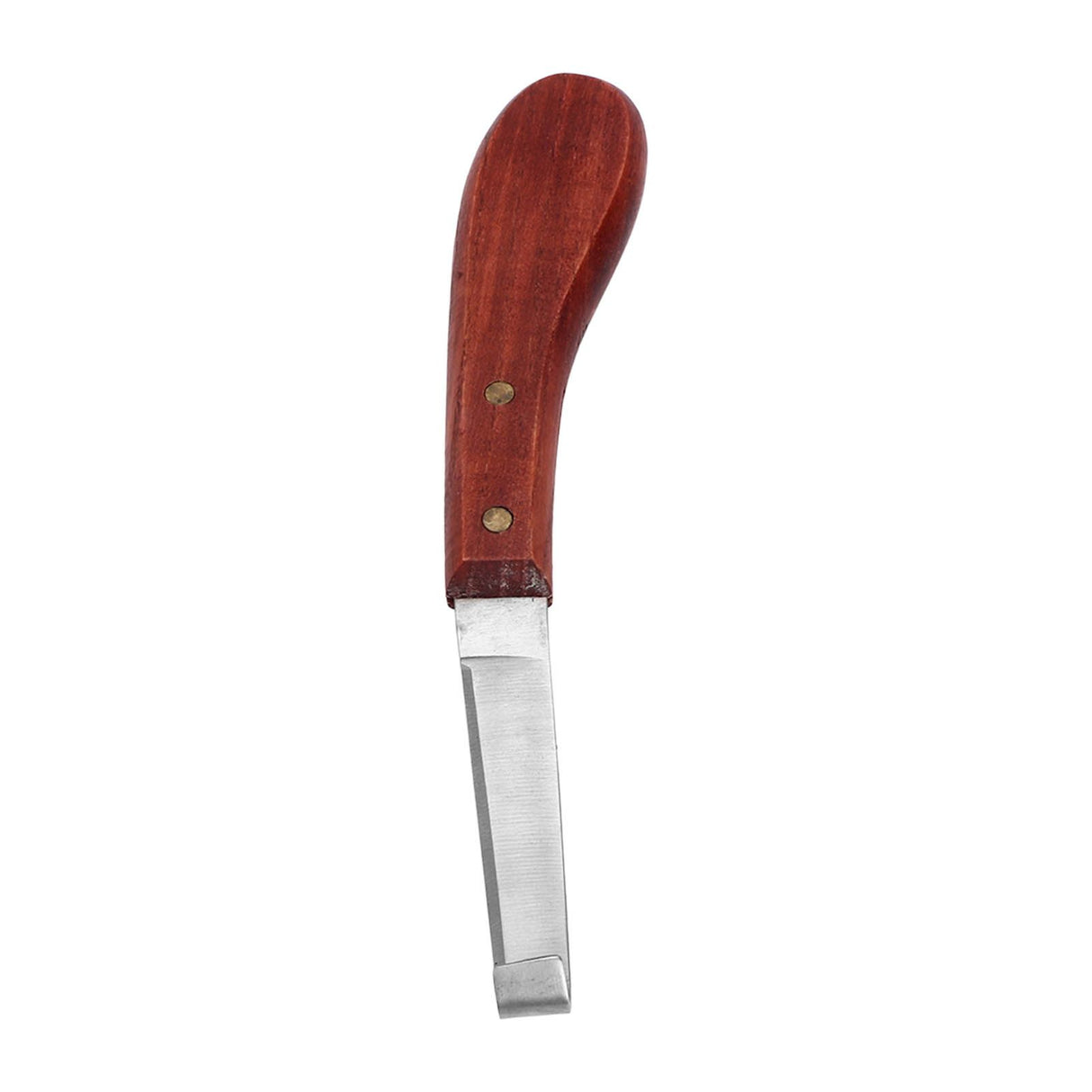 Horse Hoof Knife Hoof Trimming Tool with Wooden Handle Stainless Steel Blade for Farm Single Edged Left Hand